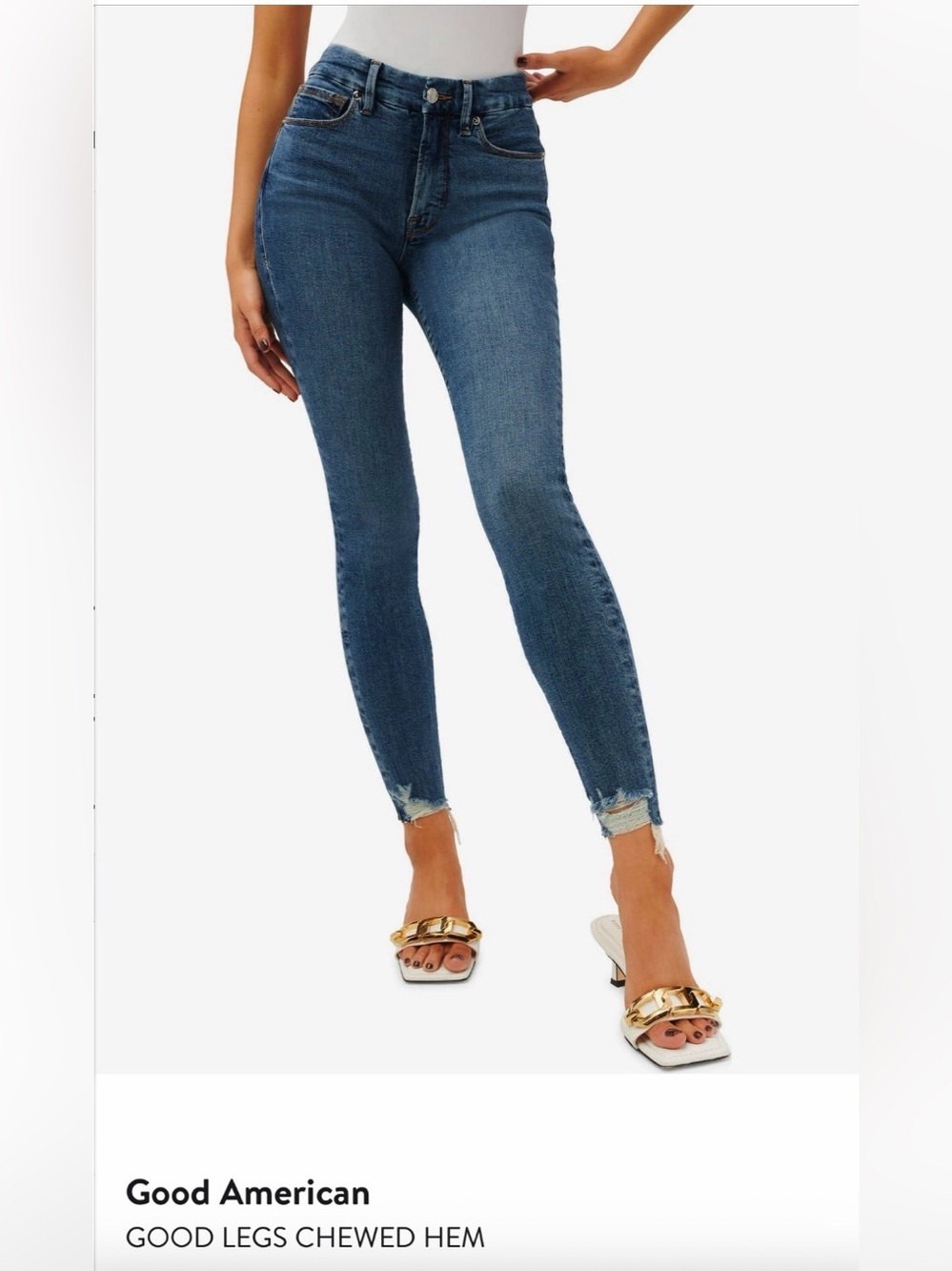 Good American: Good Legs Chewed Hem Mid rise